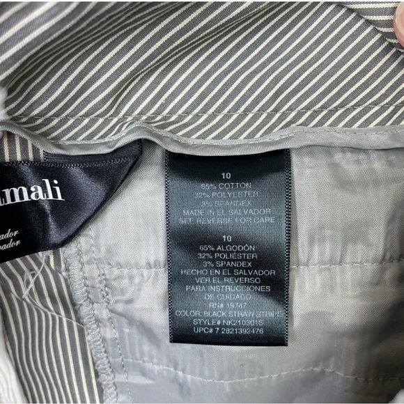 Norma Kamali Career Crop Pant Gray White Straw Stripe Women Size 10(34x26)EUC - Picture 5 of 12